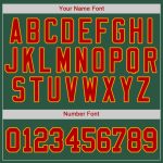 Personalized Red-Gold Authentic Baseball Jersey in Kelly Green - Customizable Team Apparel Personalized Kelly Green Red-Gold