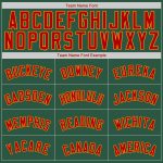 Personalized Red-Gold Authentic Baseball Jersey in Kelly Green - Customizable Team Apparel Personalized Kelly Green Red-Gold