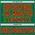 Custom Name and Number Authentic Sleeveless Baseball Jersey in Kelly Green Red-Gold Personalized Kelly Green Red-Gold Authentic
