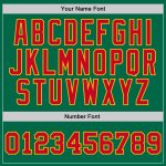 Customizable Kelly Green Red-Gold Basketball Jersey with Name and Number - Authentic Throwback Style Personalized Kelly Green