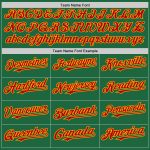 Custom Team Name Number Jersey - Authentic Kelly Green Red-Gold Mesh Throwback Baseball Jersey Personalized Kelly Green Red-Gold