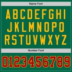 Custom Name and Number Football Jersey - Authentic Throwback in Kelly Green with Red-Gold Mesh Design Personalized Kelly