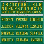 Custom Name and Number Football Jersey - Authentic Throwback in Kelly Green with Red-Gold Mesh Design Personalized Kelly