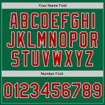Custom Name and Number Authentic Baseball Jersey in Kelly Green, Red, and Gray - Fashion Team Split Jersey Personalized Kelly