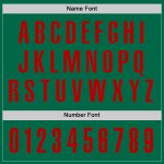 Custom Name and Number Golf Polo Shirt in Kelly Green and Red - Performance Team Shirt Personalized Kelly Green Red Performance