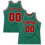 Custom Name and Number Basketball Jersey - Authentic Red-Black Pinstripe in Kelly Green, Personalized Team Apparel Personalized