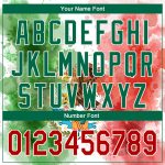Custom Name and Number 3D Mexican Flag Baseball Jersey - Kelly Green Red-White Watercolor Splash Design Authentic Team Apparel