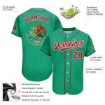 3D Mexico Authentic Baseball Jersey - Personalized Kelly Green Red-White Jersey Personalized Kelly Green Red-White 3D Mexico