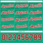 3D Mexico Authentic Baseball Jersey - Personalized Kelly Green Red-White Jersey Personalized Kelly Green Red-White 3D Mexico