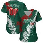 Custom 3D Mexico Baseball Jersey with Personalized Name & Number - Kelly Green Red-White Team Gear Personalized Kelly Green