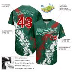 Custom 3D Mexico Baseball Jersey with Personalized Name & Number - Kelly Green Red-White Team Gear Personalized Kelly Green