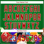 Custom Name Number 3D Pattern Billiards Polo Shirt in Kelly Green Red-White, Performance Short Sleeve Team Apparel Personalized