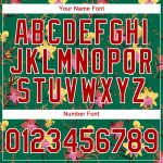 Custom Name and Number Performance T-Shirt - 3D Pattern Design Flowers in Kelly Green Red-White Personalized Kelly Green
