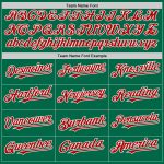 Custom Name and Number 3D Twinkle Star Baseball Jersey in Kelly Green Red-White Gradient Design Personalized Kelly Green