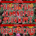 Personalized Tropical Anthurium Flower 3D Pattern Baseball Jersey in Kelly Green Red-White Design Personalized Kelly Green