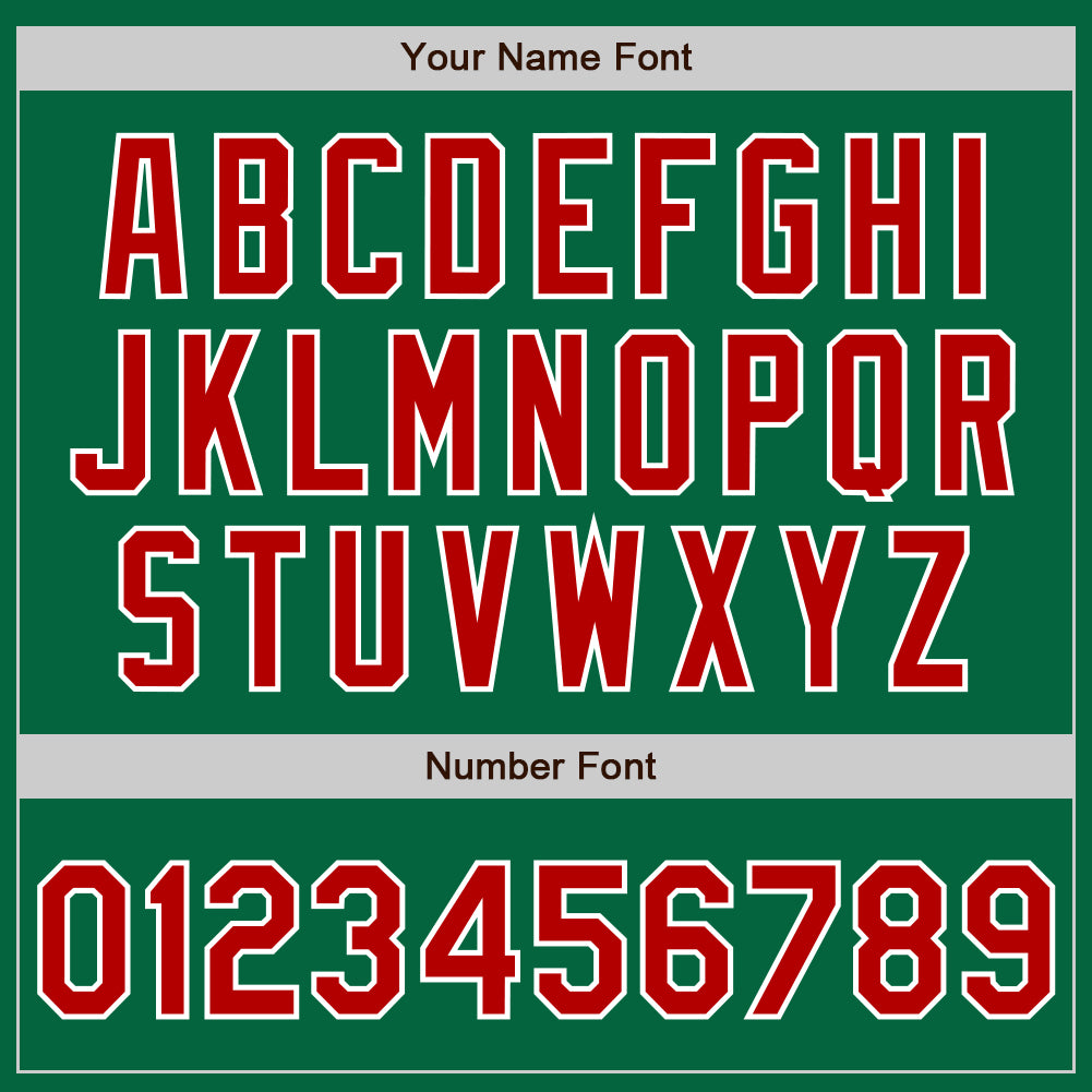 Personalized Kelly Green Red-White Authentic Baseball Jersey Team Custom Name and Number Custom Name Number Authentic Baseball Jersey Kelly Green Red White Personalized Kelly Green Red-White Authentic Baseball - Image 5
