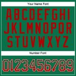 Custom Name and Number Authentic Baseball Jersey in Kelly Green Red-White Fashion Design Personalized Kelly Green Red-White