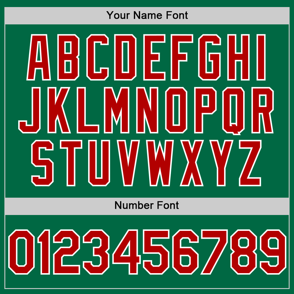 Personalized Kelly Green Red-White Authentic Sleeveless Baseball Jersey Team Custom Name and Number Custom Name Number Authentic Sleeveless Baseball Jersey in Kelly Green Red-White - Personalized Team Apparel Personalized - Image 4