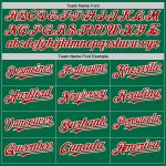 Custom Name Number Authentic Sleeveless Baseball Jersey in Kelly Green Red-White - Personalized Team Apparel Personalized
