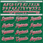 Custom Name and Number Two Tone Bomber Varsity Jacket in Kelly Green Red-White - Personalized Full-Snap Letterman Jacket