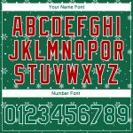 Custom Team Name Number 3D Varsity Letterman Jacket - Personalized Kelly Green Red-White Bomber Full-Snap Personalized Kelly