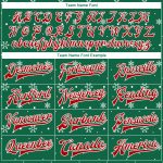 Custom Team Name Number 3D Varsity Letterman Jacket - Personalized Kelly Green Red-White Bomber Full-Snap Personalized Kelly