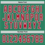Custom Team Hockey Jersey - Personalized Kelly Green Red-White with Name & Number Personalized Kelly Green Red-White Hockey