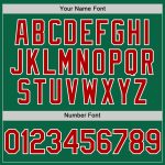 Custom Name and Number Kelly Green Baseball Jersey with Red-White Line - Authentic Team Apparel Personalized Kelly Green