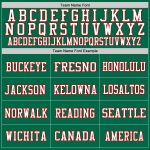 Custom Personalized Throwback Football Jersey - Kelly Green Red-White, Team Name & Number Personalized Kelly Green Red-White