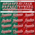Personalized Mexico 3D Bomber Varsity Letterman Jacket in Kelly Green Red-White Personalized Kelly Green Red-White Mexico