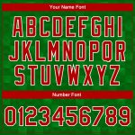 Custom Name Number 3D Mexico Varsity Letterman Jacket Kelly Green Red-White Full-Snap Bomber Personalized Kelly Green Red-White