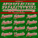 Custom Name Number 3D Mexico Varsity Letterman Jacket Kelly Green Red-White Full-Snap Bomber Personalized Kelly Green Red-White
