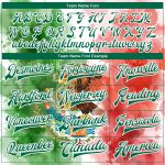 Custom Name and Number Mexico Bomber Jacket with Red-White Watercolor Splashes, Kelly Green, 3D Varsity Letterman Design