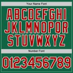 Custom Team Name and Number Performance T-Shirt in Kelly Green Red and White Personalized Kelly Green Red-White Performance