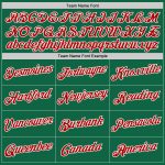 Custom Team Name and Number Performance T-Shirt in Kelly Green Red and White Personalized Kelly Green Red-White Performance