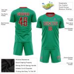 Custom Mexico Soccer Jersey Sublimation with Personalized Name and Number - Kelly Green Red-White Team Uniform Personalized