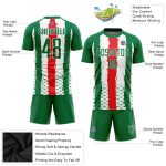 Personalized Mexico Soccer Jersey - Kelly Green Red-White Sublimation Uniform Personalized Kelly Green Red-White Sublimation