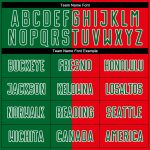Custom Portuguese Flag Soccer Jersey Personalized Name Number - Kelly Green Red-White Sublimation Team Uniform Personalized