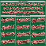 Personalized Unisex Softball Jersey in Kelly Green with Red and White Two-Button Design Personalized Kelly Green Red-White