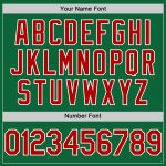 Personalized Unisex Softball Jersey in Kelly Green with Red and White Two-Button Design Personalized Kelly Green Red-White