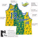 Custom Name Number Basketball Jersey Hawaii Palm Trees 3D Pattern Royal Gold Kelly Green Authentic Personalized Kelly Green