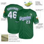 Custom Name and Number Authentic Baseball Jersey - Personalized Kelly Green Royal-Gray Mesh Throwback Style Personalized