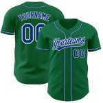Personalized Kelly Green Authentic Baseball Jersey - Royal-White Design Personalized Kelly Green Royal-White Authentic Baseball