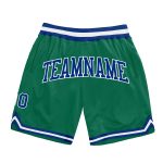 Personalized Kelly Green Authentic Throwback Basketball Shorts - Royal and White Personalized Kelly Green Royal-White Authentic