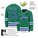 Custom Name and Number Hockey Jersey in Kelly Green and Royal-White - Personalized Team Jersey Personalized Kelly Green Royal-White