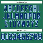 Custom Name and Number Long Sleeve Performance T-Shirt - Kelly Green Royal-White Salute to Service Design Personalized Kelly