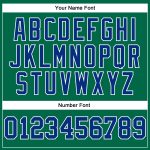Personalized Kelly Green Football Jersey - Authentic Royal-White Mesh Design Personalized Kelly Green Royal-White Mesh Authentic