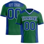 Personalized Kelly Green Football Jersey - Authentic Royal-White Mesh Design Personalized Kelly Green Royal-White Mesh Authentic