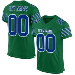 Personalized Custom Football Jersey with Team Name and Number - Kelly Green Royal-White Mesh Authentic Personalized Kelly