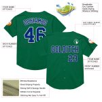Personalized Royal-White Kelly Green Baseball Jersey - Authentic Throwback Style Personalized Kelly Green Royal-White Mesh